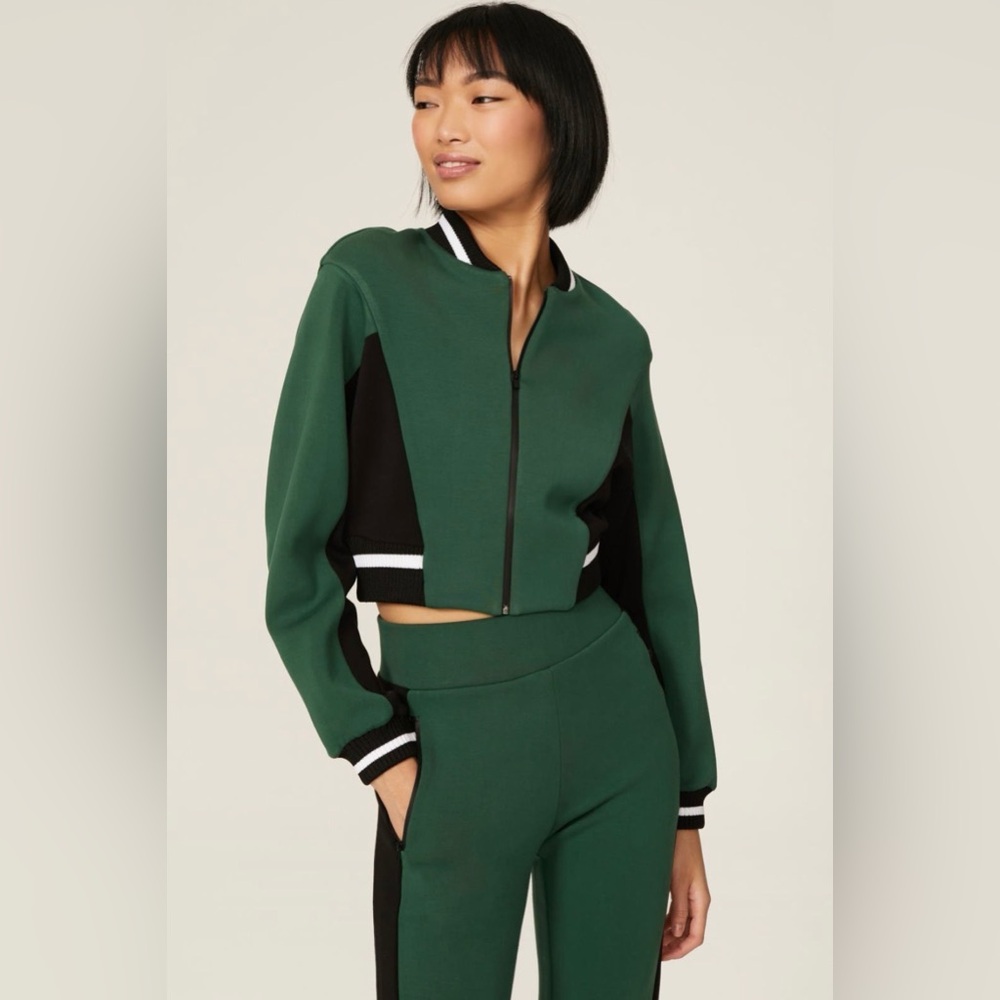 MICHI Set Green and Black Matching Bomber Jacket and Pants